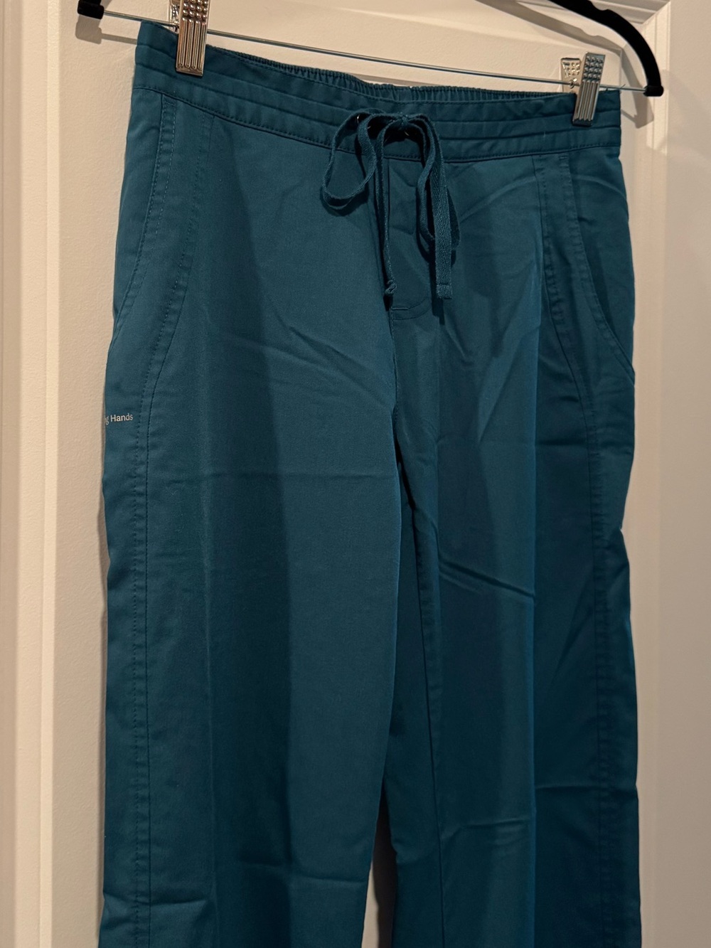 XS 2Pc Scrub Set Healing Hands Caribbean Teal - Picture 8 of 13